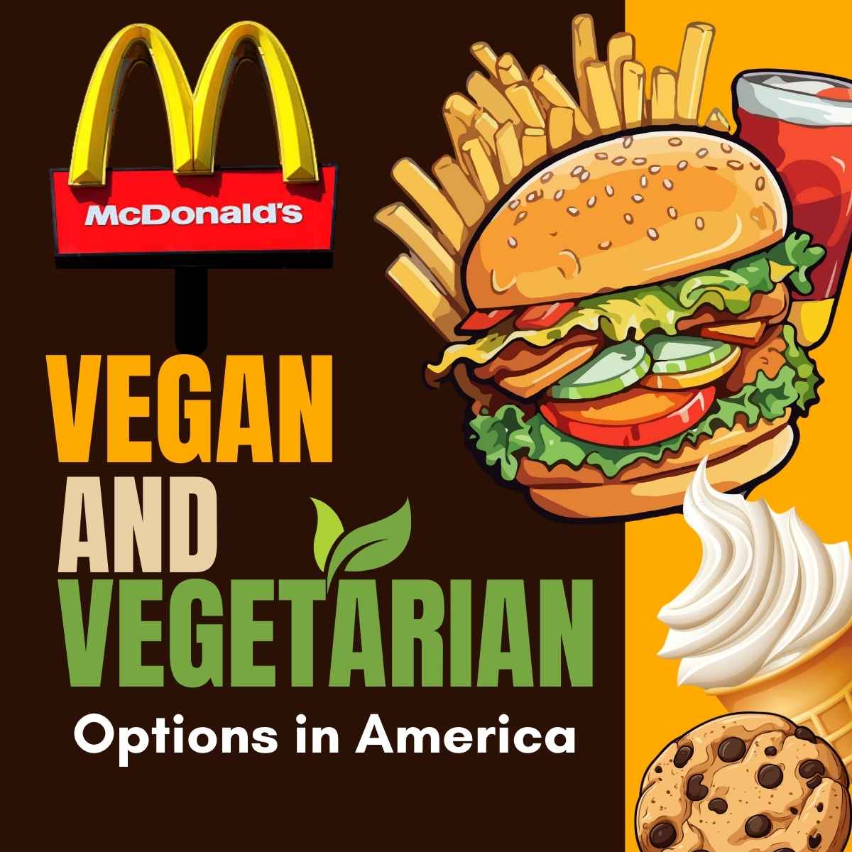 Vegan and vegetarian options at McDonald banner.