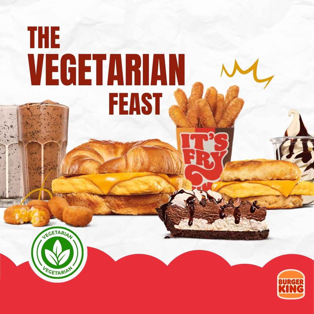 All vegetarian eats at the Burger King menu images.